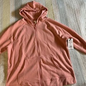Terra & Sky Dusty Pink zip hoodie 0x (14w)  NWT& tank